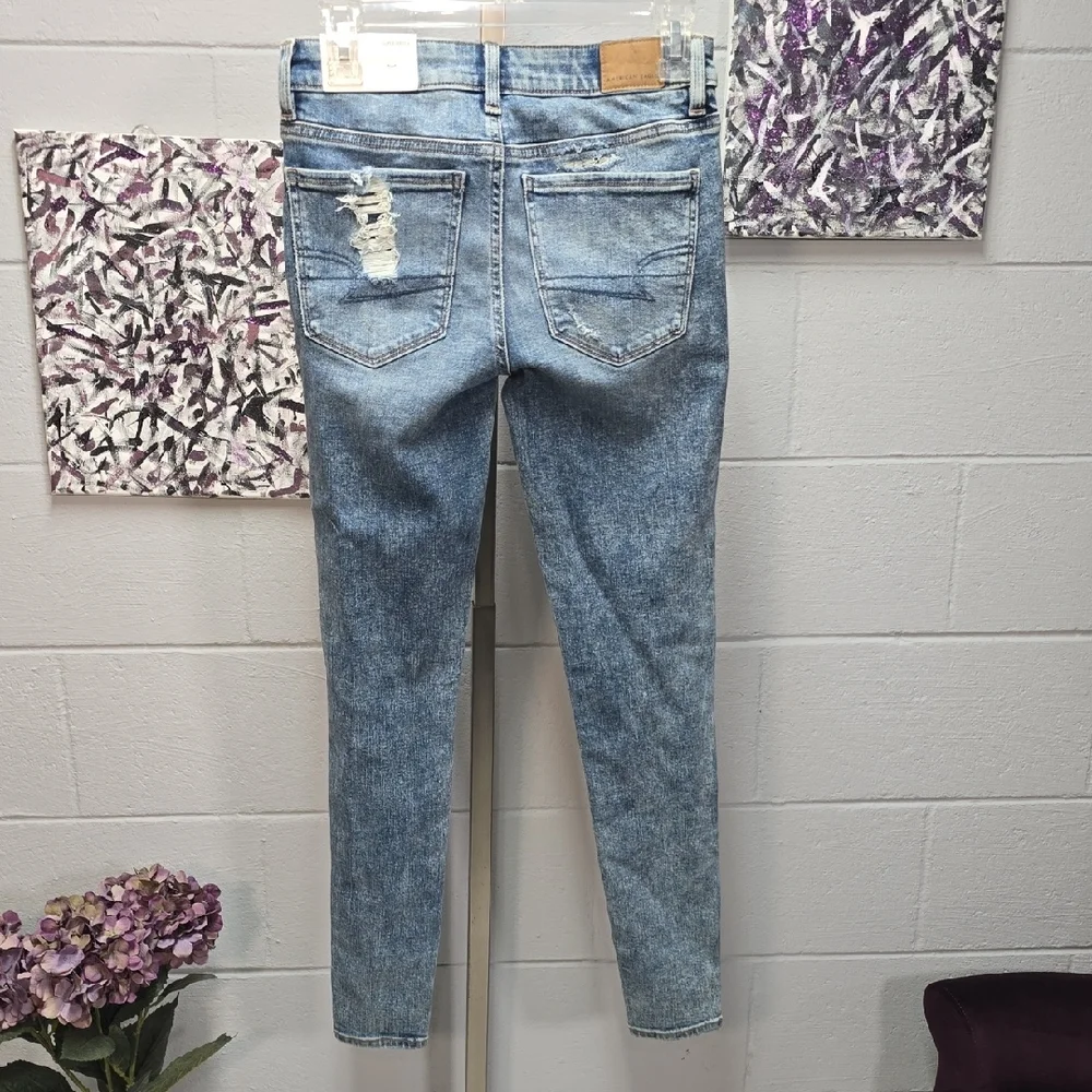 American Eagle Outfitters Distressed Blue Skinny Jeggings